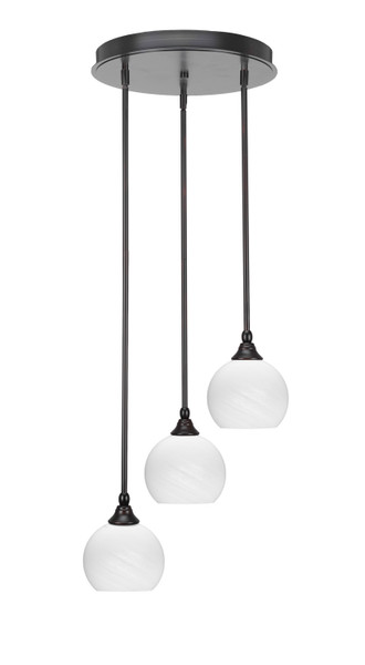 Toltec Lighting - 2143-ES-4101 - Three Light Cluster Pendalier - Empire - Espresso