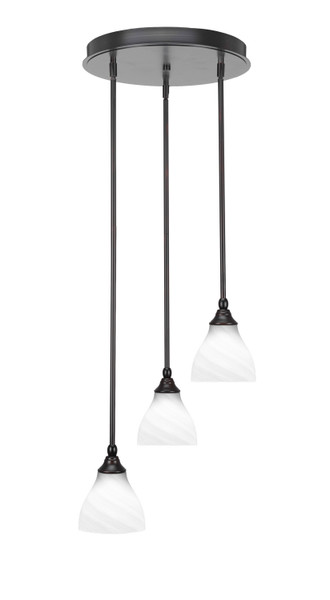 Toltec Lighting - 2143-ES-4761 - Three Light Cluster Pendalier - Empire - Espresso