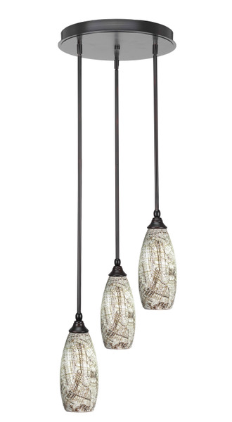Toltec Lighting - 2143-ES-5064 - Three Light Cluster Pendalier - Empire - Espresso