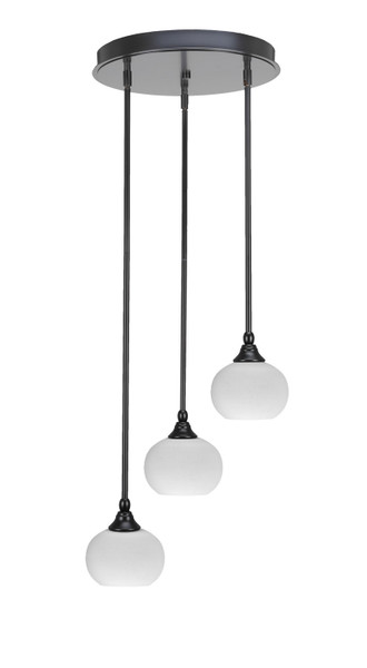 Toltec Lighting - 2143-MB-212 - Three Light Cluster Pendalier - Empire - Matte Black