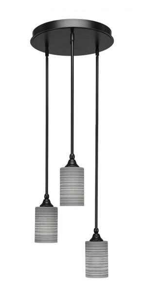 Toltec Lighting - 2143-MB-4062 - Three Light Cluster Pendalier - Empire - Matte Black