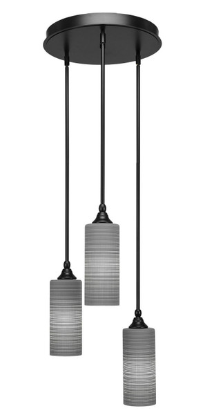 Toltec Lighting - 2143-MB-4092 - Three Light Cluster Pendalier - Empire - Matte Black