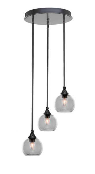 Toltec Lighting - 2143-MB-4100 - Three Light Cluster Pendalier - Empire - Matte Black