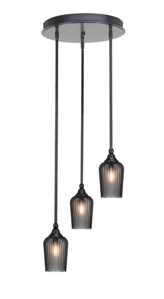 Toltec Lighting - 2143-MB-4252 - Three Light Cluster Pendalier - Empire - Matte Black