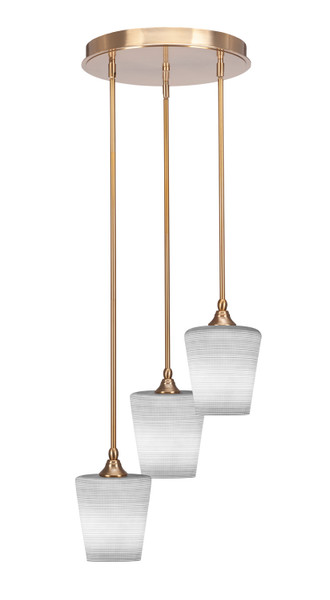Toltec Lighting - 2143-NAB-4031 - Three Light Cluster Pendalier - Empire - New Age Brass