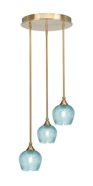 Toltec Lighting - 2143-NAB-4605 - Three Light Pendalier - Empire - New Age Brass