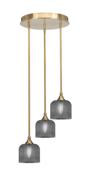 Toltec Lighting - 2143-NAB-4612 - Three Light Pendalier - Empire - New Age Brass