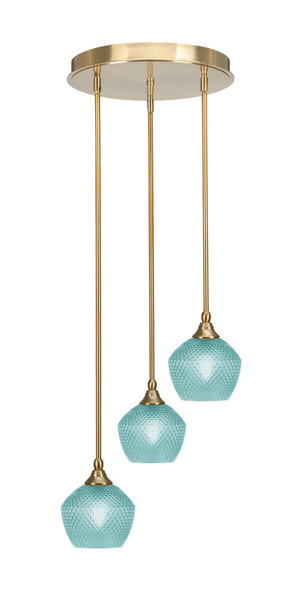 Toltec Lighting - 2143-NAB-4625 - Three Light Pendalier - Empire - New Age Brass
