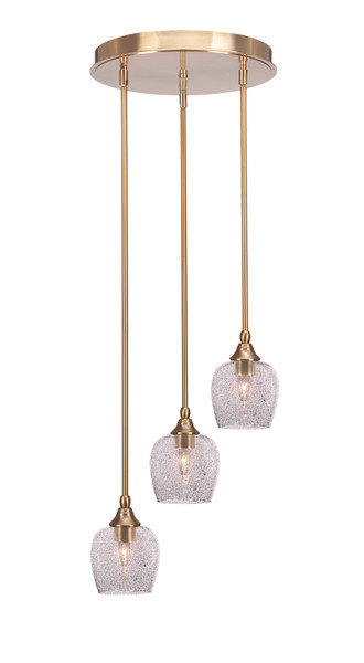 Toltec Lighting - 2143-NAB-4812 - Three Light Cluster Pendalier - Empire - New Age Brass