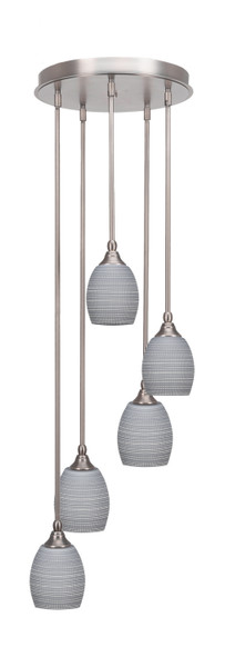 Toltec Lighting - 2145-BN-4022 - Five Light Pendalier - Empire - Brushed Nickel