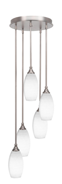 Toltec Lighting - 2145-BN-4041 - Five Light Pendalier - Empire - Brushed Nickel