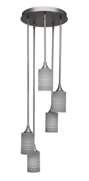 Toltec Lighting - 2145-BN-4062 - Five Light Cluster Pendalier - Empire - Brushed Nickel