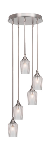 Toltec Lighting - 2145-BN-4250 - Five Light Pendalier - Empire - Brushed Nickel