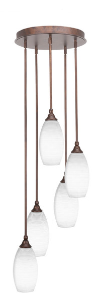 Toltec Lighting - 2145-BRZ-4041 - Five Light Pendalier - Empire - Bronze