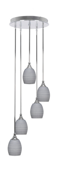 Toltec Lighting - 2145-CH-4022 - Five Light Pendalier - Empire - Chrome