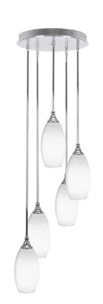 Toltec Lighting - 2145-CH-4041 - Five Light Pendalier - Empire - Chrome