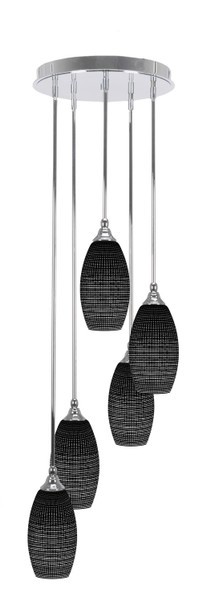 Toltec Lighting - 2145-CH-4049 - Five Light Pendalier - Empire - Chrome