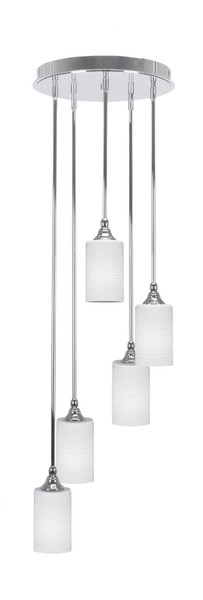 Toltec Lighting - 2145-CH-4061 - Five Light Pendalier - Empire - Chrome