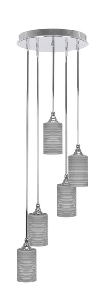 Toltec Lighting - 2145-CH-4062 - Five Light Pendalier - Empire - Chrome