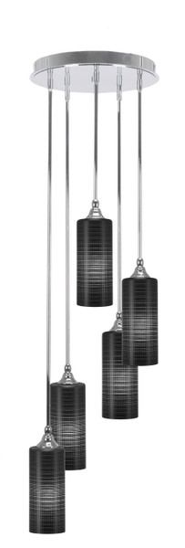 Toltec Lighting - 2145-CH-4099 - Five Light Pendalier - Empire - Chrome