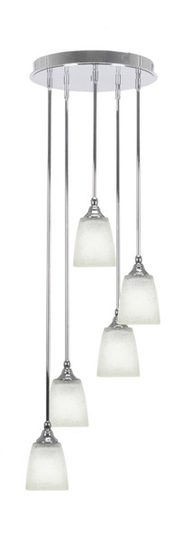 Toltec Lighting - 2145-CH-460 - Five Light Pendalier - Empire - Chrome