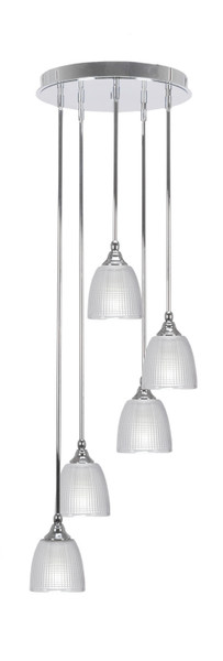Toltec Lighting - 2145-CH-500 - Five Light Pendalier - Empire - Chrome
