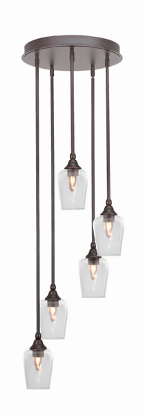 Toltec Lighting - 2145-DG-210 - Five Light Pendalier - Empire - Dark Granite