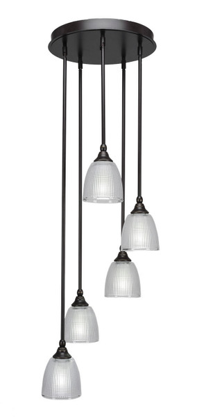 Toltec Lighting - 2145-DG-500 - Five Light Cluster Pendalier - Empire - Dark Granite