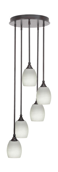 Toltec Lighting - 2145-ES-615 - Five Light Pendalier - Empire - Espresso