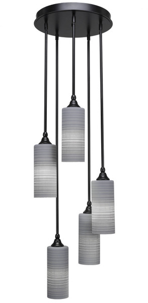 Toltec Lighting - 2145-MB-4092 - Five Light Cluster Pendalier - Empire - Matte Black