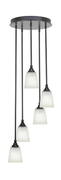 Toltec Lighting - 2145-MB-460 - Five Light Pendalier - Empire - Matte Black