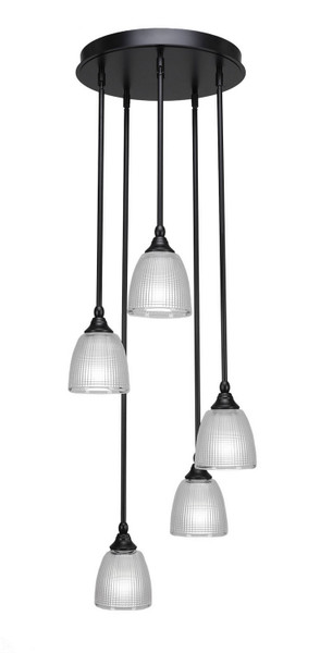 Toltec Lighting - 2145-MB-500 - Five Light Cluster Pendalier - Empire - Matte Black