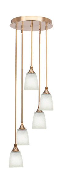 Toltec Lighting - 2145-NAB-460 - Five Light Pendalier - Empire - New Age Brass