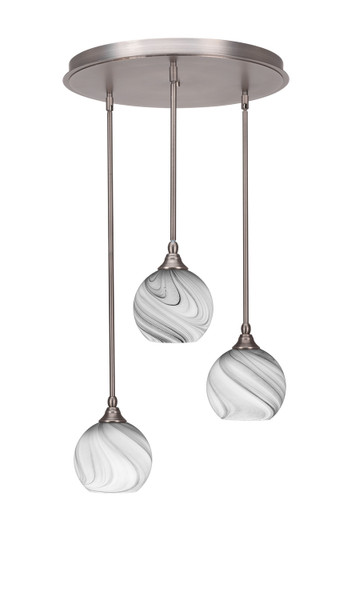 Toltec Lighting - 2183-BN-4109 - Three Light Pendalier - Empire - Brushed Nickel
