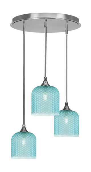 Toltec Lighting - 2183-BN-4915 - Three Light Pendalier - Empire - Brushed Nickel