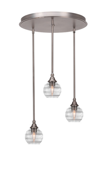 Toltec Lighting - 2183-BN-5110 - Three Light Pendalier - Empire - Brushed Nickel