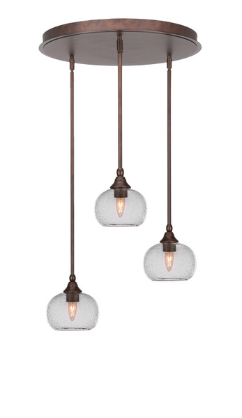 Toltec Lighting - 2183-BRZ-202 - Three Light Pendalier - Empire - Bronze
