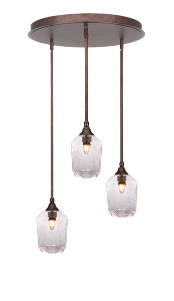 Toltec Lighting - 2183-BRZ-4460 - Three Light Pendalier - Empire - Bronze