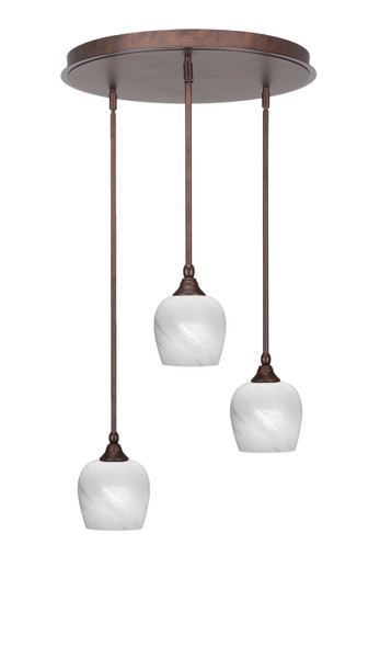 Toltec Lighting - 2183-BRZ-4811 - Three Light Pendalier - Empire - Bronze