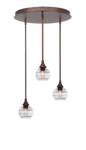 Toltec Lighting - 2183-BRZ-5110 - Three Light Pendalier - Empire - Bronze