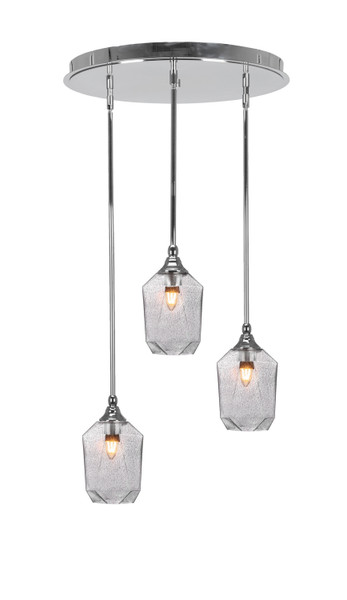 Toltec Lighting - 2183-CH-4462 - Three Light Pendalier - Empire - Chrome