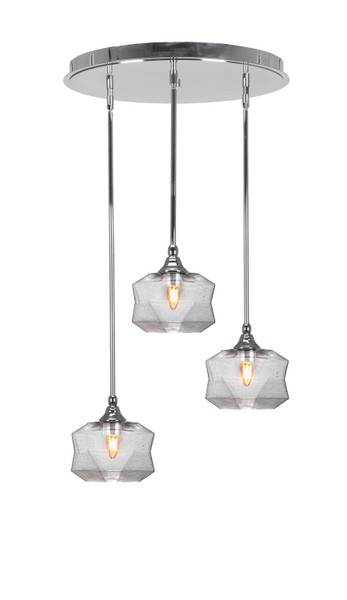 Toltec Lighting - 2183-CH-4490 - Three Light Pendalier - Empire - Chrome