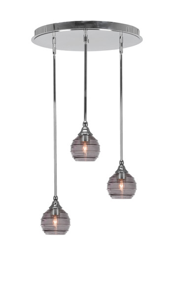 Toltec Lighting - 2183-CH-5112 - Three Light Pendalier - Empire - Chrome