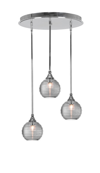 Toltec Lighting - 2183-CH-5122 - Three Light Pendalier - Empire - Chrome