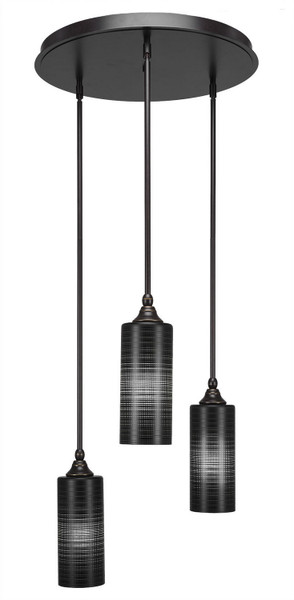 Toltec Lighting - 2183-DG-4099 - Three Light Cluster Pendalier - Empire - Dark Granite
