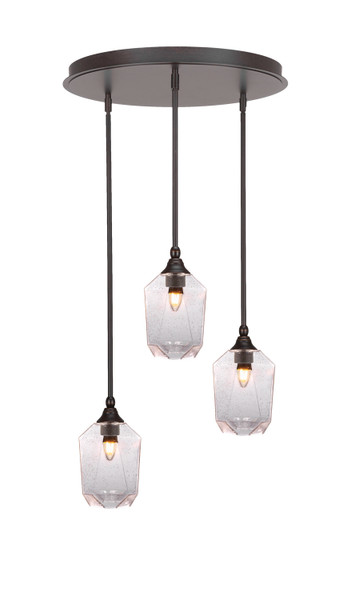 Toltec Lighting - 2183-DG-4460 - Three Light Pendalier - Empire - Dark Granite