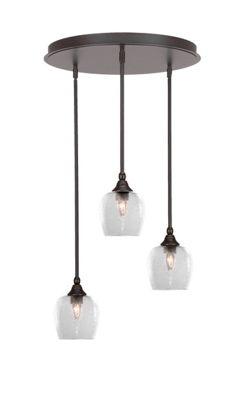 Toltec Lighting - 2183-DG-4810 - Three Light Pendalier - Empire - Dark Granite