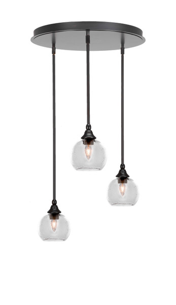 Toltec Lighting - 2183-ES-4100 - Three Light Pendalier - Empire - Espresso