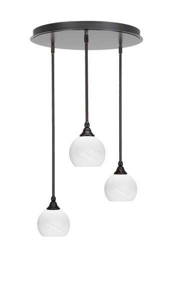Toltec Lighting - 2183-ES-4101 - Three Light Pendalier - Empire - Espresso