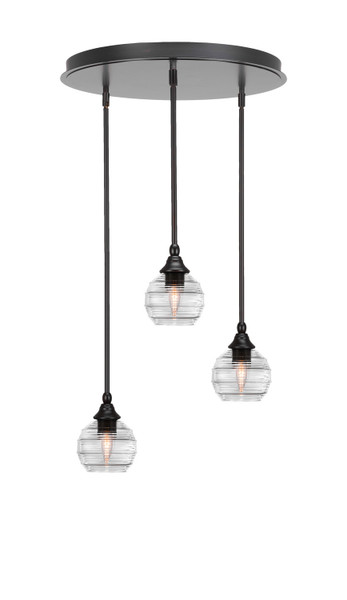 Toltec Lighting - 2183-ES-5110 - Three Light Pendalier - Empire - Espresso